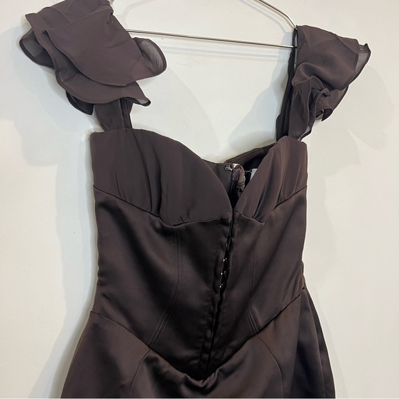 House of CB Dresses House Of Cb Dionne Espresso Ruffle Corset Mini